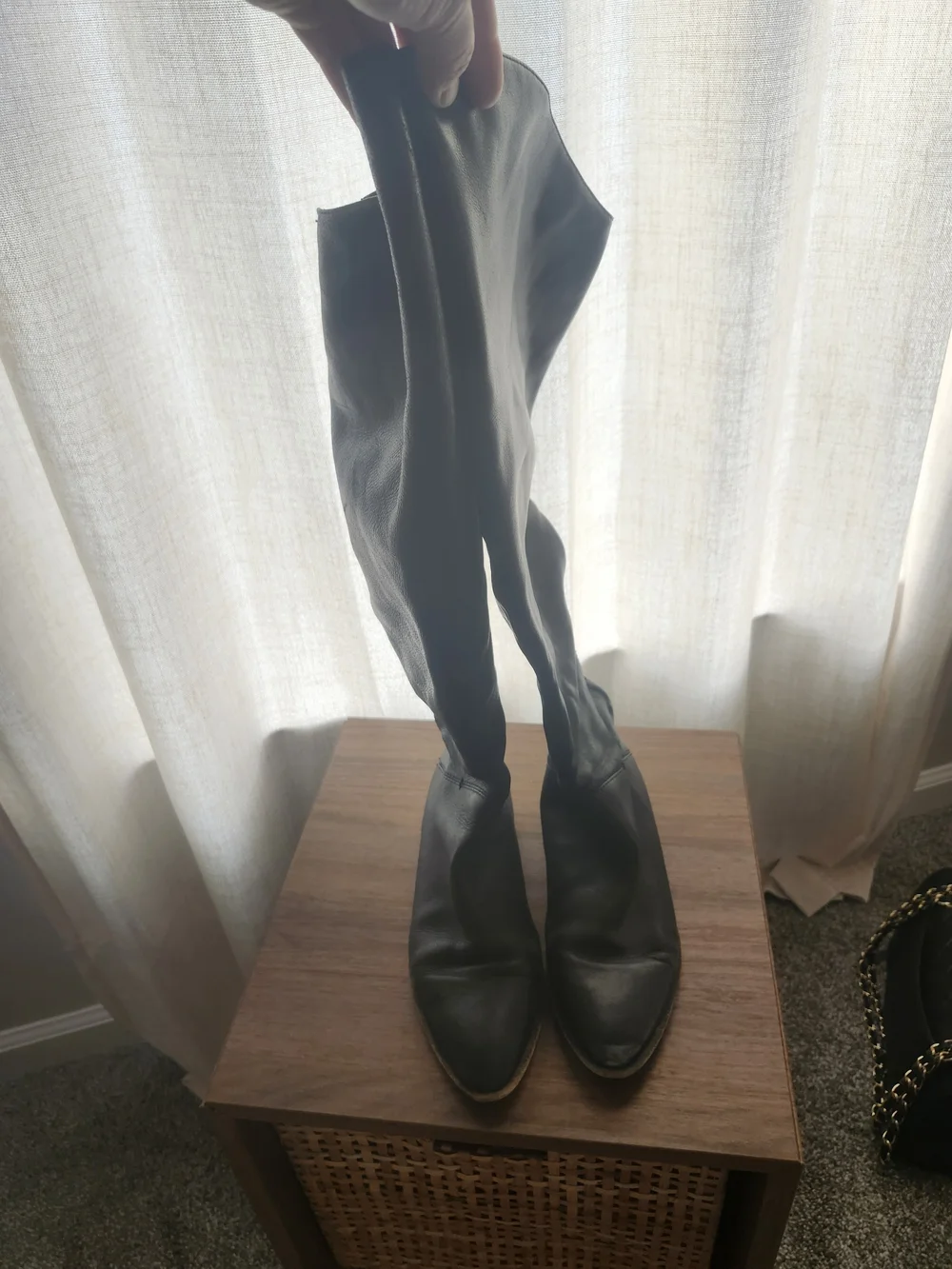 Dolce Vita Size 6.5 Black Over-the-Knee Leather Boots